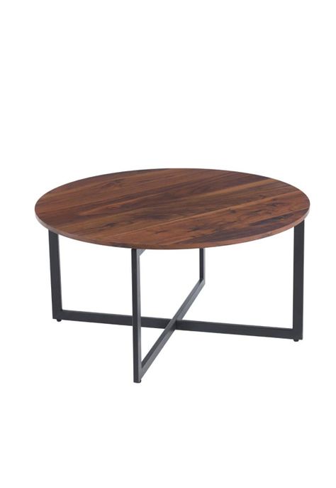 Mesa de centro 80cm redonda - Madera Oscura Walnut-0