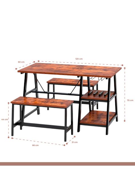 Comedor industrial con repisas y banquetas-3