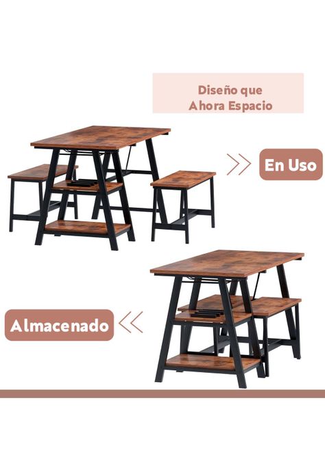 Comedor industrial con repisas y banquetas-6