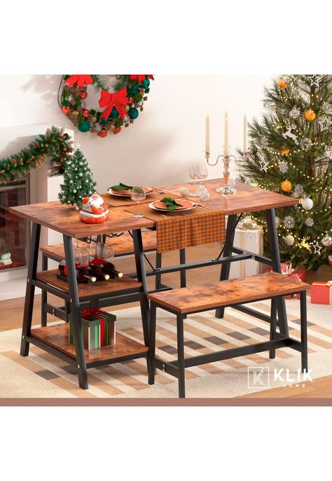 Comedor industrial con repisas y banquetas-7