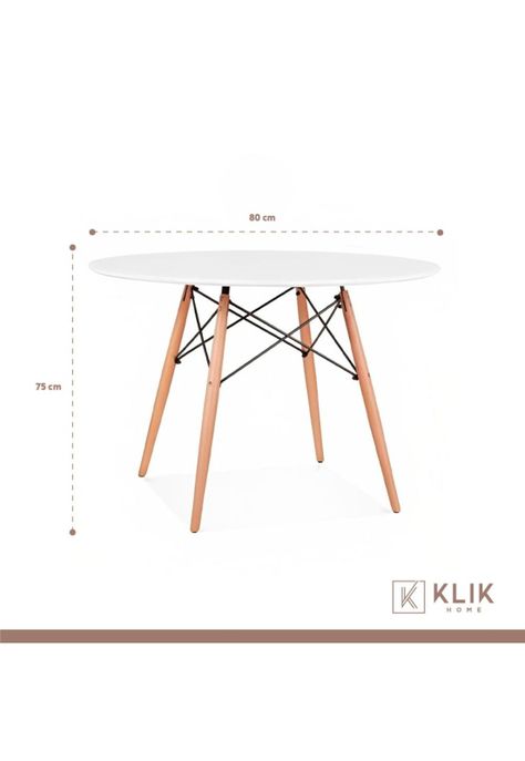 Comedor Eames 80cm redonda Blanca + 4 Sillas Crossback Danubio Menta-4