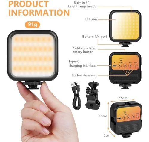 Foco Led Norplat Para Cámara Celular 3000-5500°k 1.2ah 800lm-5