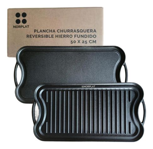 Plancha Hierro Fundido Churrasquera 2 En 1 50x25cm - Norplat-0