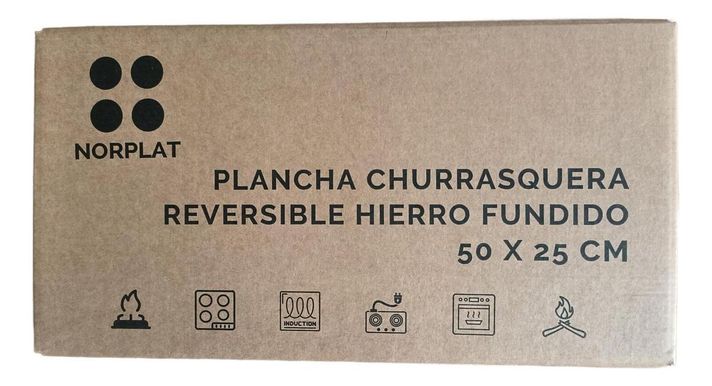 Plancha Hierro Fundido Churrasquera 2 En 1 50x25cm - Norplat-7