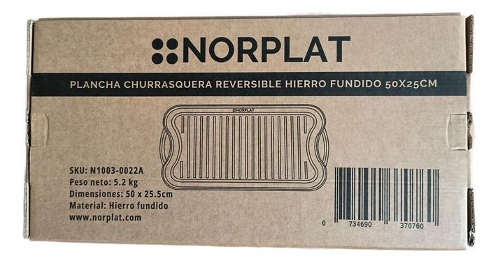Plancha Hierro Fundido Churrasquera 2 En 1 50x25cm - Norplat-8