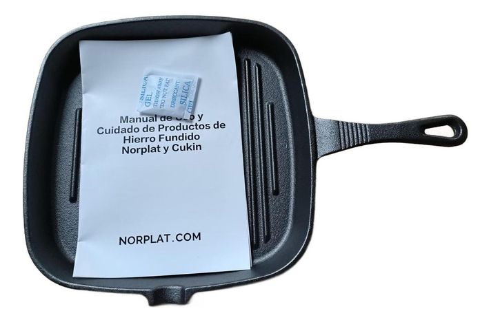 Sartén Bifera Churrasquera Grill Hierro Fundido 24cm Norplat-8