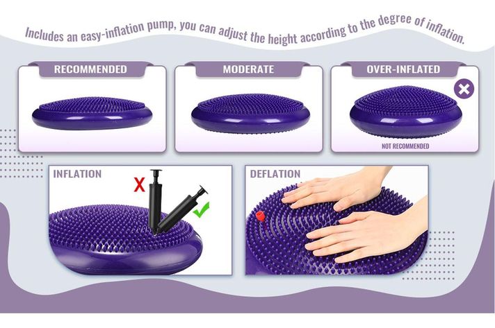 Disco De Balance Y Equilibrio Mini Bosu Erizo Yoga - Norplat-8