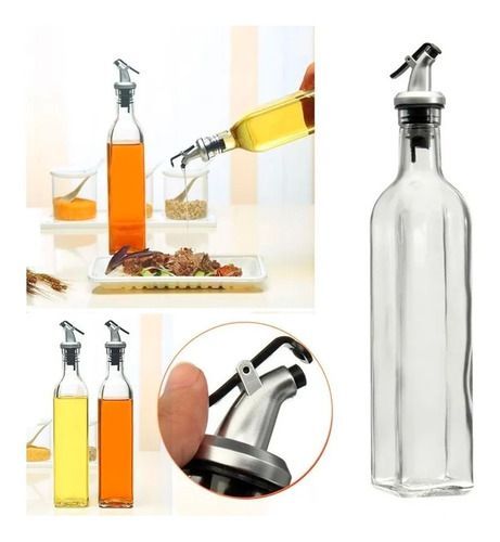 2 Botellas Vidrio 500ml Dispensador Aceitero Vinagre Norplat-8