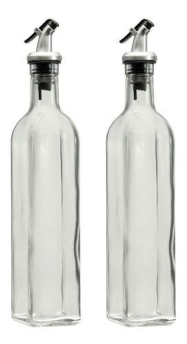 2 Botellas Vidrio 500ml Dispensador Aceitero Vinagre Norplat-0