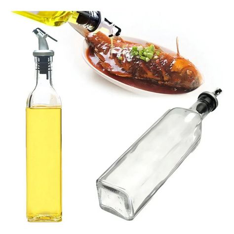 2 Botellas Vidrio 500ml Dispensador Aceitero Vinagre Norplat-2