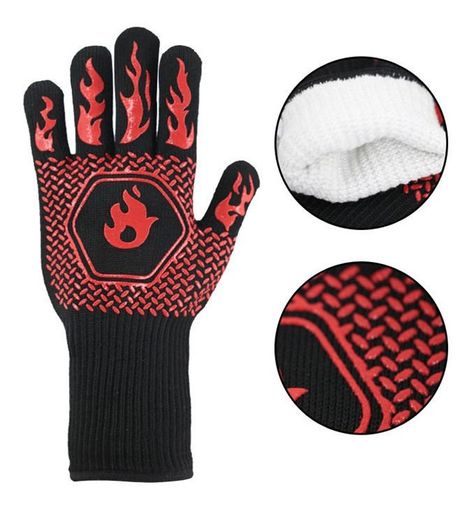 Set 2 Guantes Asado Alta Temperatura Parrillero Cocina Norplat-3