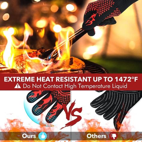 Set 2 Guantes Asado Alta Temperatura Parrillero Cocina Norplat-4