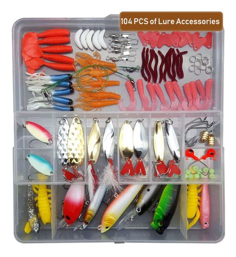 Kit 104 Piezas Señuelo Cebo Moscas Anzuelos Pesca - Norplat-5