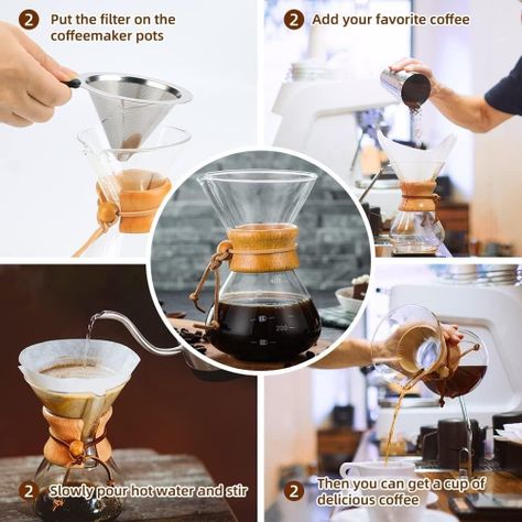 Cafetera Chemex Madera Con Filtro De Acero Inoxidable 400 Ml - Norplat-1