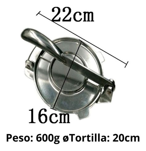 Prensa Para Tortillas Fajitas Patacones Masa Cocina 20 Cm - Norplat-1
