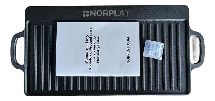 Plancha Bifera Norplat Reversible Hierro Fundido 50x23cm Xl-7