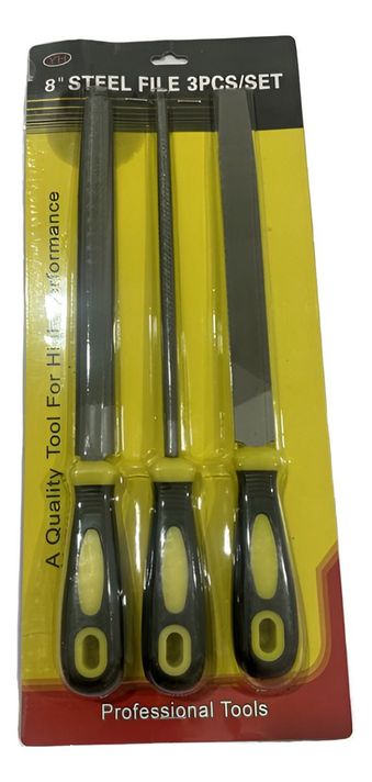 Kit Set Juego De Limas De Acero 3 Piezas 8 Pulgadas Norplat-1