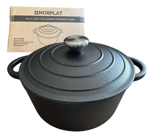 Olla De Hierro Fundido 24 Cm 3.5 Lts - Va Al Horno - Norplat-0