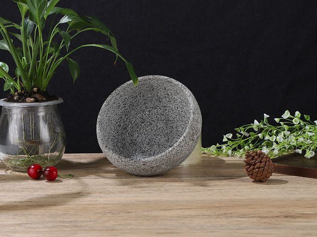 Mortero De Piedra 16cm Moledor Ideal Especias Coctel - Norplat-3