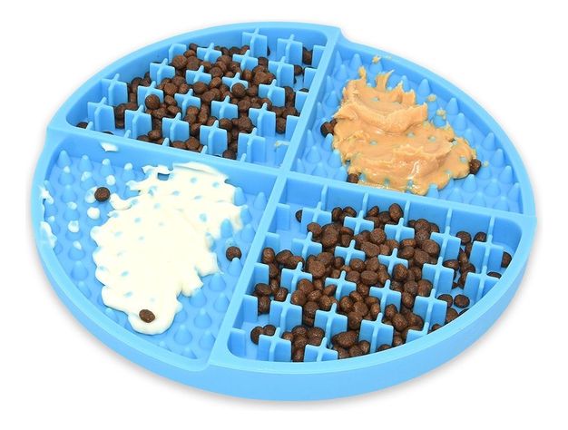 Plato Anti Ansiedad Come Lento Para Perro Mascota - Celeste - Norplat-0
