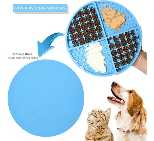 Plato Anti Ansiedad Come Lento Para Perro Mascota - Celeste - Norplat-3