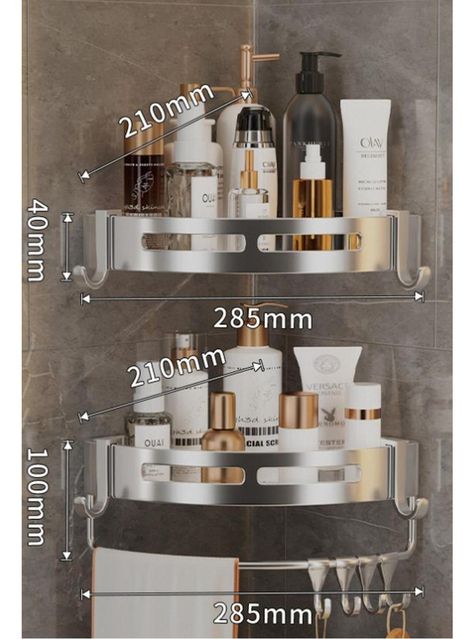 Repisas Esquineras Organizador Baño 2 Pisos Aluminio Norplat-1