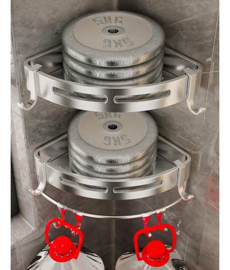 Repisas Esquineras Organizador Baño 2 Pisos Aluminio Norplat-4