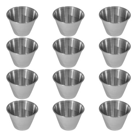 12 Pocillos Salsero Dips Acero Inoxidable 70ml - Norplat-0