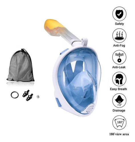Mascara De Snorkel Buceo Fullface Completa C/ Soporte Camara-1