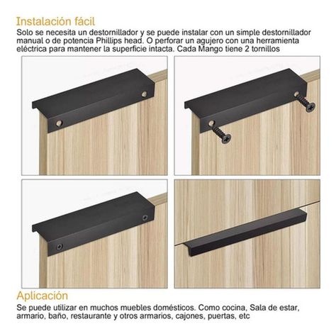 10 Tiradores Para Muebles Cocina Tornillos Manillas Norplat-2
