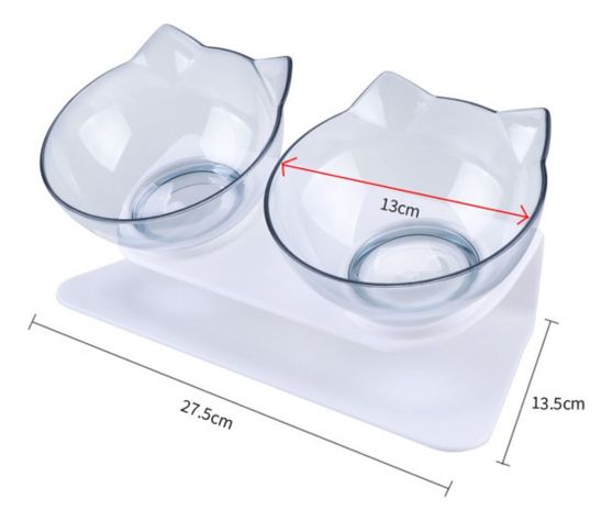 Plato Doble Para Mascotas Con Forma De Gato 15° - Norplat-1