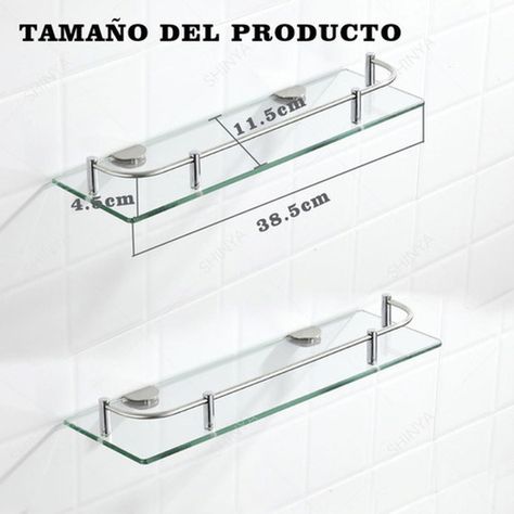 Organizador Ducha Repisa Baño Set 2 Vidrio Templado Norplat-4