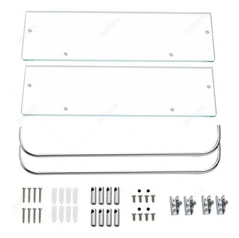 Organizador Ducha Repisa Baño Set 2 Vidrio Templado Norplat-5