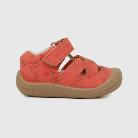 Sandalia Colloky floral con velcro rojo Bebes (17 a 20) 233-1