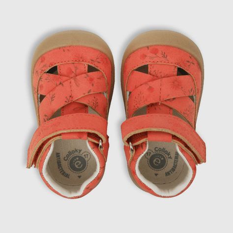 Sandalia Colloky floral con velcro rojo Bebes (17 a 20) 233-3
