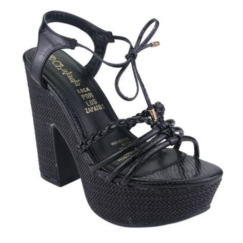 SANDALIA CHALADA MUJER NEGRO PLATAFORMA 5-FATTO-8-0