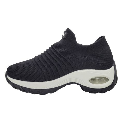 ZAPATILLAS WISDOM SIN CORDONES BLANCO/NEGRO W036-1