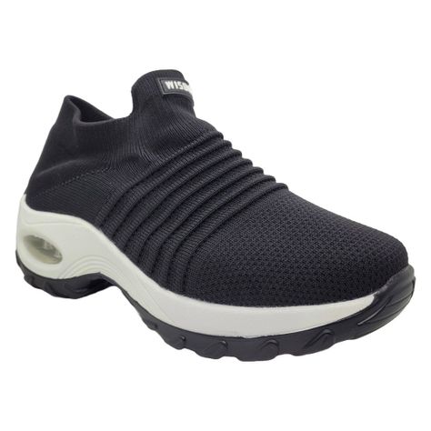 ZAPATILLAS WISDOM SIN CORDONES BLANCO/NEGRO W036-2
