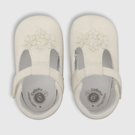 Zapato Colloky Reina clásica flores blanco Bebes (14 a 18) -3