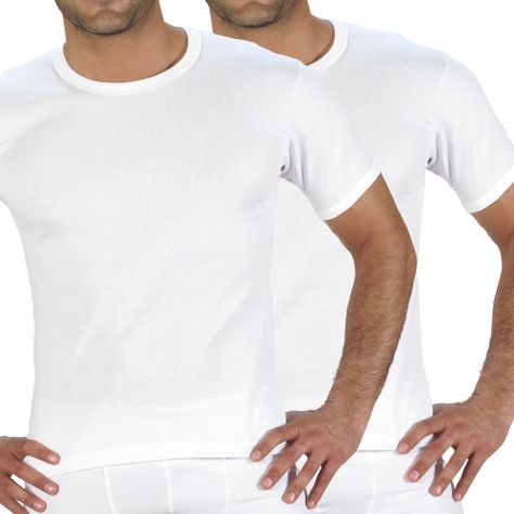 PACK 2 CAMISETAS HOMBRE MANGA CORTA 100% ALGODÓN-0