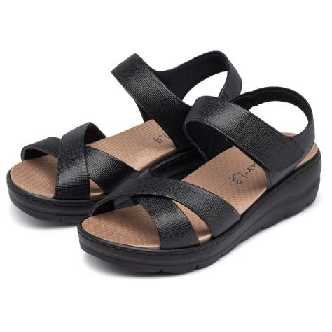 Sandalia Mujer Anabela SPA Negro Piccadilly-1