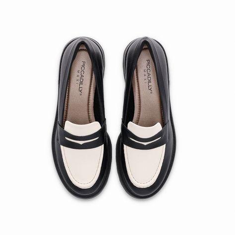 Mocasin Mujer Negro/Blanco Gisa Piccadilly-1