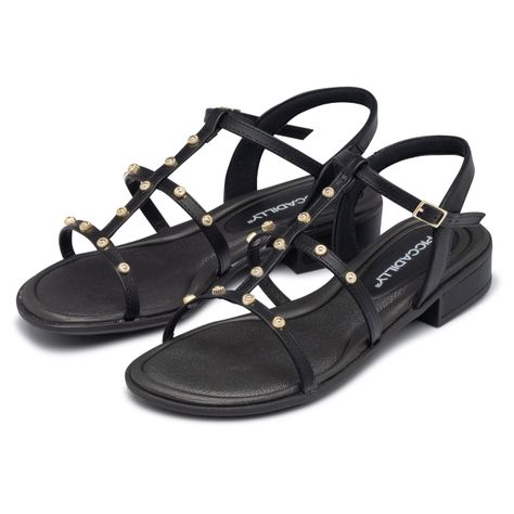 Sandalia Mujer Negro/Dorado Taila 851 Piccadilly-1