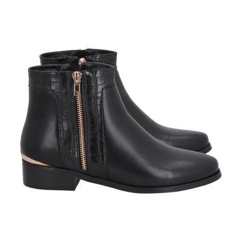 Botin Mujer Negro Essencial Police-2