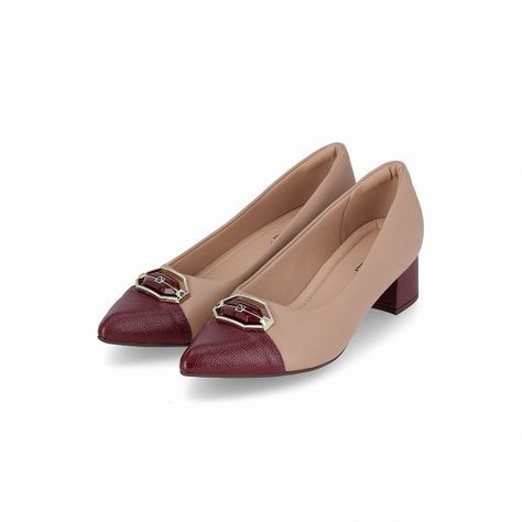 Zapato Mujer Vino/Nude Taci Piccadilly-1