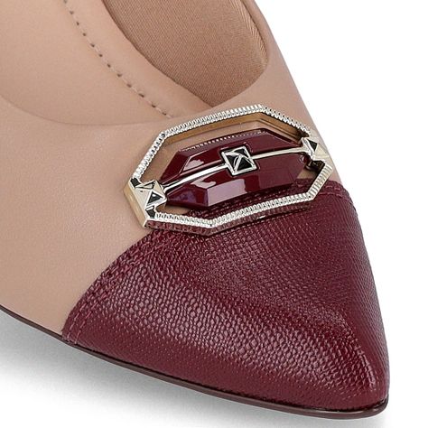 Zapato Mujer Vino/Nude Taci Piccadilly-2