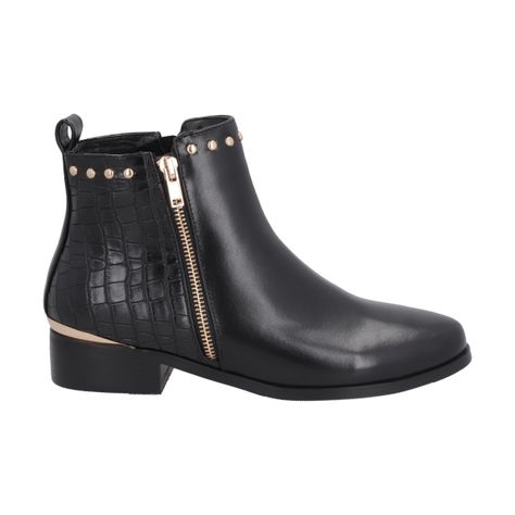 Botin Mujer Negro Glam Police-2