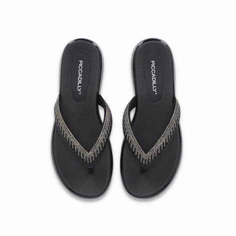 Sandalia Mujer Strass Sol Negro Piccadilly-3