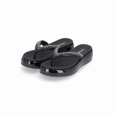 Sandalia Mujer Strass Sol Negro Piccadilly-2