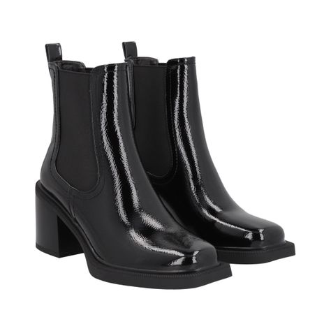 Botin Mujer Negro Gloss Police-0